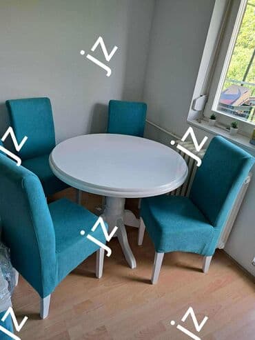 sto i stolice prodaja: Baluster krug
dimenzije 100+30
 Stolice ravan naslon
Cena: 34 e — 1