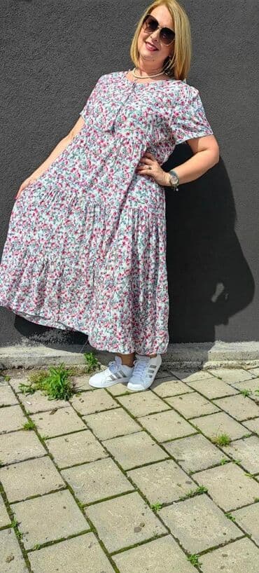 plisane haljine: Haljina 2400din Veličine L/XL i XL/2XL Model pogodan za punije dame — 3