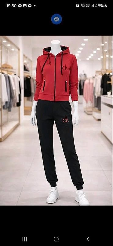 ck gace: Ženski komplet trenerke sa kapuljačom – CK logo - Dvodijelni set — 3