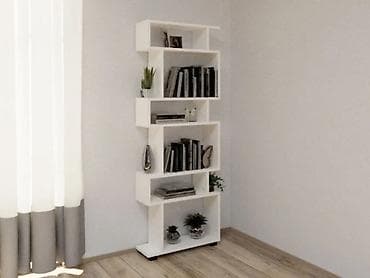 dečiji krevetac 5 u 1: Polica otvorena ASIMETRIK bela boja. - Dimenzije: širina 60 cm × — 1