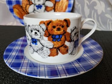 porcelanske solje za caj: Porcelanski nov,vintaz nemacki set za decu. Porcelanski trodelni — 4