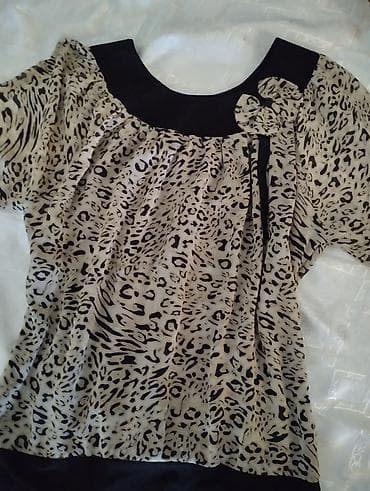 hm lanene košulje: Ženska bluza sa animal printom - Model: lepršava bluza ravnog — 1