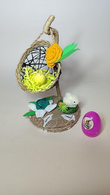 uskršnje slike: Uskršnja dekoracija – ručni rad - Stojeća dekoracija sa postoljem — 2