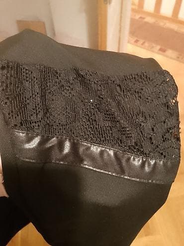 Women's Clothing: Crne ženske helanke sa dekorativnim detaljima - Model: uske helanke — 6