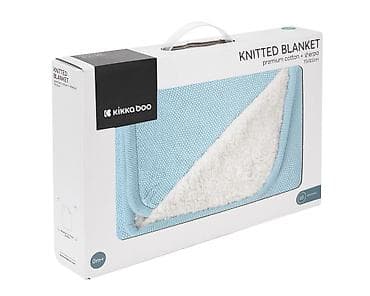 museme za stolove: KikkaBoo Pleteno dvostrano baby ćebence Sherpa 75x100 – Dream Big Blue — 3