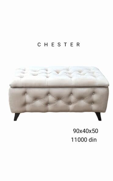 troset: Elegantni tapacirani sanduk 90x40x50, sa dugmićima, idealan za — 6