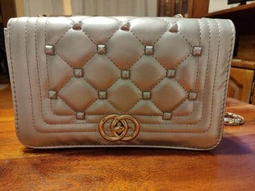 srebrna torbica sa cirkonima: Shoulder bag, Material: Synthetics — 1