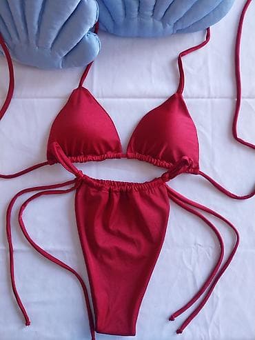 Ženski bikini set – bordo crvena boja - Model: klasični “triangle”