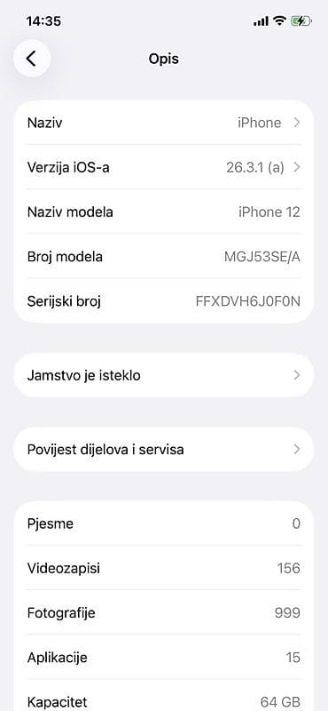 Apple iPhone: Apple iPhone 12 – 64 GB - Model: iPhone 12 (broj modela MGJ53SE/A) - — 4