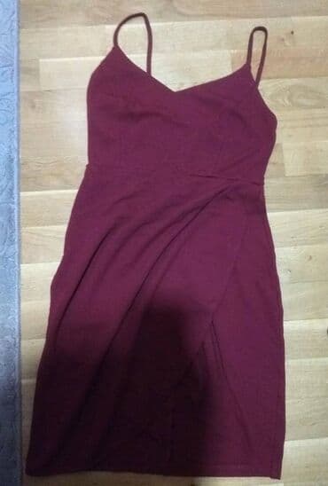 kaftan haljine za plazu new yorker: S (EU 36), color - Burgundy, Cocktail, With the straps — 1