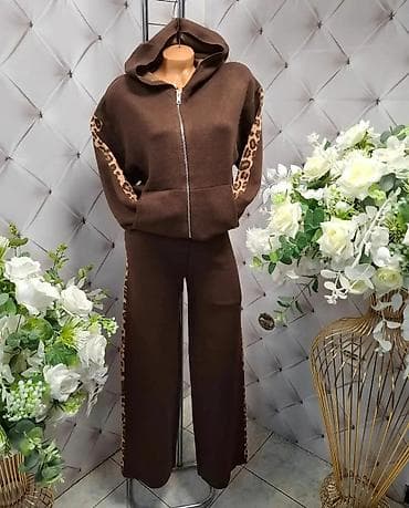 Ženski komplet trenerki – više modela - Model 1: Braon pleteni na lalafo.rs Ženski komplet trenerki – više modela - Model 1: Braon pleteni