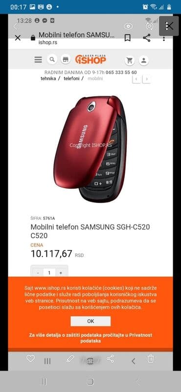 samsung punjač: Samsung sgh c520 ispravan,telefon radi na sve mreze,baterija dobra,ima — 7