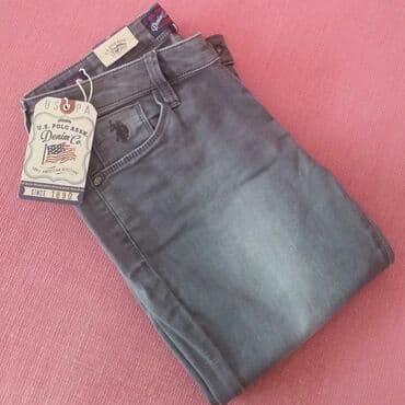 violeta farmerice: USPA Polo A.S.S.N. farmerice, NOVO Svetlo sive farmerice Original — 8