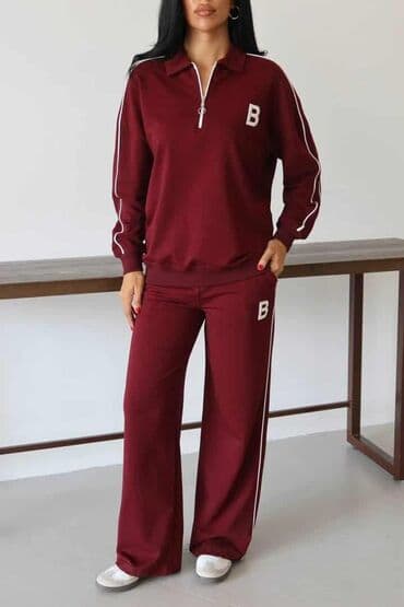 Women's Clothing: Ženski komplet trenerke – dve boje - Dvodijelni set: dukserica + — 1