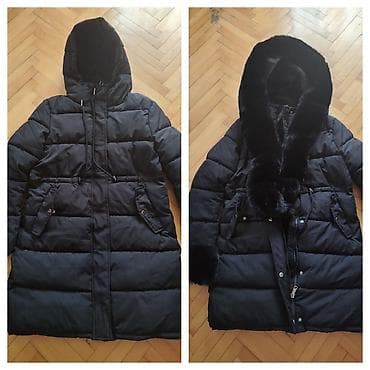 kamel sako: Zimska ženska jakna – crna, duga, toplo postavljena par puta obucena — 1