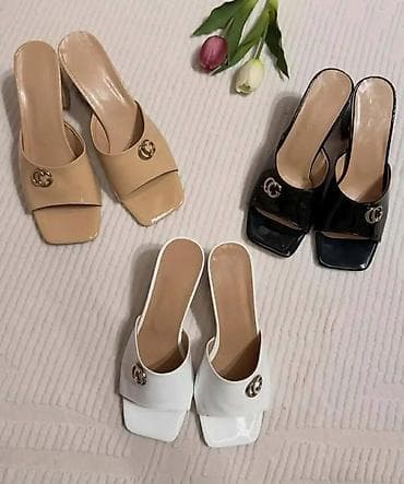 sandale na platformu sa zatvorenim prstima: Ženske klompe/sandale na štiklu sa otvorenim prstima - Model: slip-on — 3