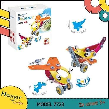 Konstruktor set 2 u 1 – avion - Mali konstruktor set avion sa 48