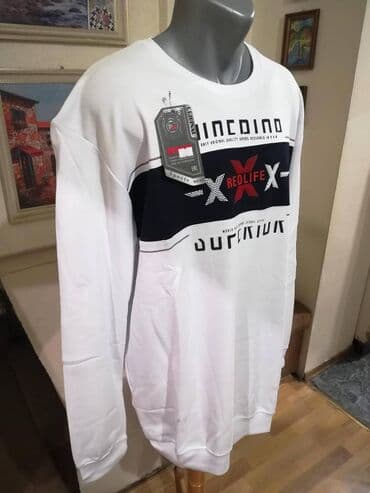 Suits: Sweatshirt, 5XL, color - White — 3