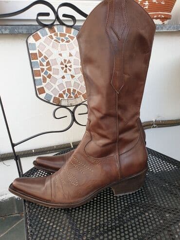 bež čizme od brušene kože: High boots, 40 — 3