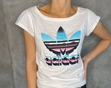 Majice kratkih rukava: Adidas, M (EU 38), Pamuk, bоја - Bela