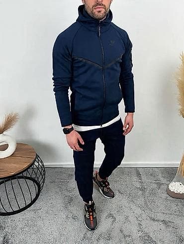 Muški komplet trenerke – tamnoplava - Gornji deo: dukser sa