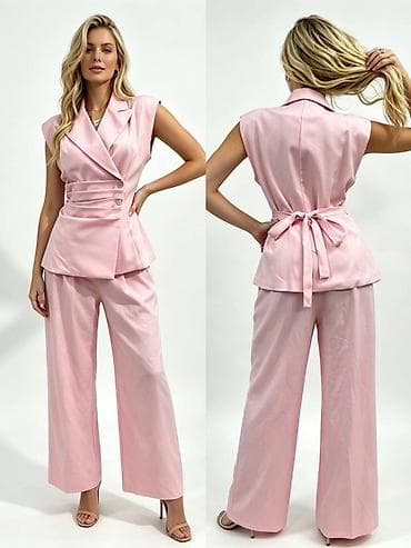 napapiri prsluk: ✅Elegantni damski komplet – prsluk i pantalone sa širokom nogavicom ✅S — 4