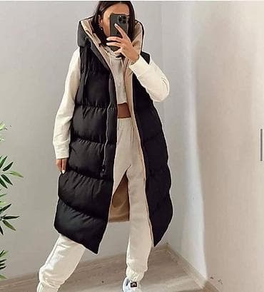 dsquared patike: Duga ženska puf jakna-prsluk sa kapuljačom - Model: duži prsluk do — 2