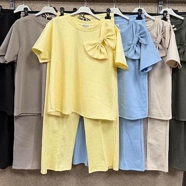 muski laneni komplet: Komplet sa mašnom – bluza i pantalone - Dvodjelni komplet od mekog — 4