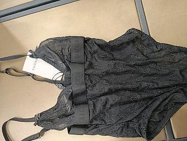 samolepljive trake za grudi: Gucci čipkani bodi – crni - Materijal: providna mrežasta čipka sa — 4