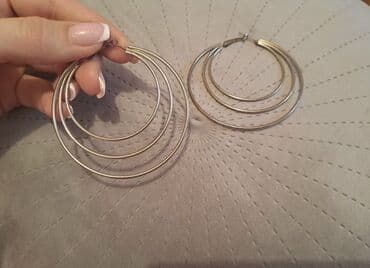 srebrna ogrlica sa krsticem: Hoop earrings — 1