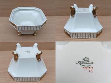 Ostali predmeti za umetnost i kolekcionarstvo: Kolekcionarska činija Art Deko Vrhunski porcelan čuvene nemačke — 3