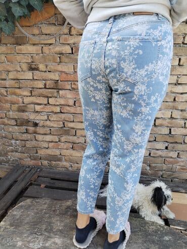 pantalone sa dubokim strukom: Farmerke vel L Fazonirano izbledele nogavice Struk po 38 tegli do 42 — 2