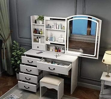 Sto za sminkanje Veliko LED ogledalo s ugrađenim osvetljenjem ✅ 5 na lalafo.rs Sto za sminkanje Veliko LED ogledalo s ugrađenim osvetljenjem ✅ 5