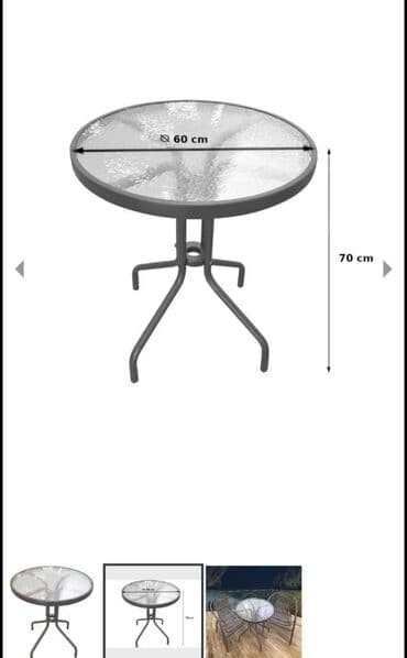 stolicice za terasu: BAŠTENSKI STO Stakleni stočić za bašte,terase,dvorišta. KALJENO — 3