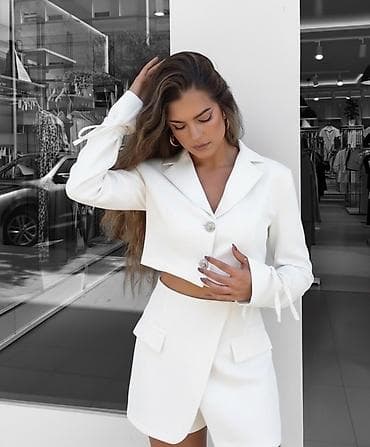 tople pantalone: 🔥Top ženski komplet – krojeni kratki sako i šorts/mini suknja ✅3000 — 6