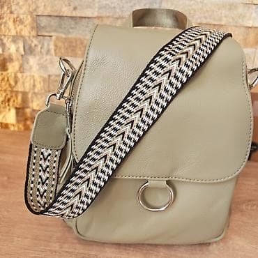 privezak ljubav vera nada: Ženski ruksak/torba – boja sage green - Materijal: premium koža u — 6