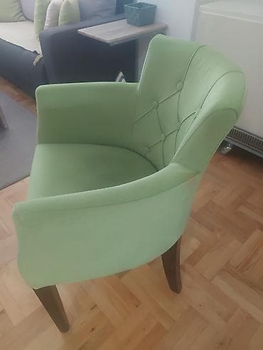 Tapacirana fotelja – pastelno zelena - Elegantna klub/fotelja sa — 1