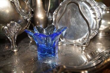 Dodaci za bicikl: Plavi svećnjak KOBALT U odličnom stanju, kao nov. Prelep, starinski — 3