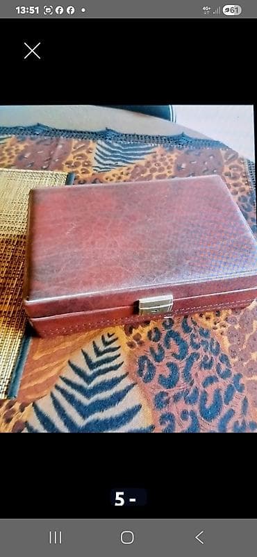 silikonski poklopac za serpe: Kutija za nakit sa ogledalom - Materijal: spolja presvučena kožnom — 4