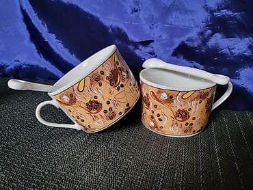 sofa za sedenje: Porcelanske vintaz,nove solje za dvoje za kafu,caj. Solje komada 2 u — 2