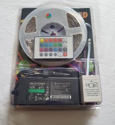 televizori 32 inca: RGB led traka - 5m SMD 5050 Paket sadrži: 5m LED trake, daljinski, IR — 5