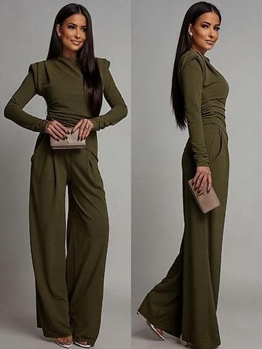 afrodita kombinezoni: 🔥Elegantni ženski kombinezon sa dugim rukavima i širokim nogavicama — 5