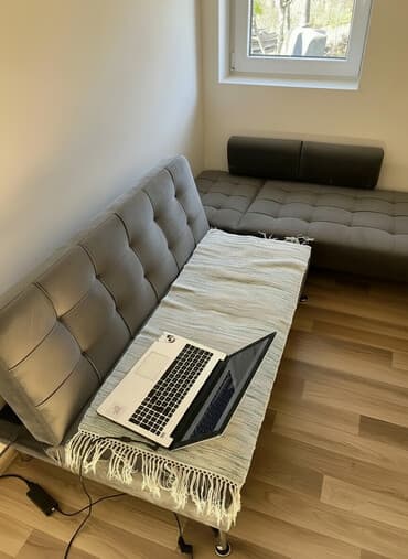 grof kauc: Sklopiva sofa/ležaj na razvlačenje – siva - Moderan dizajn sa — 1