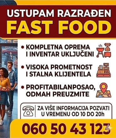 sorc m: Ustupam razradjen fast fud u radu sa konpletnom opremom i invetarom — 1