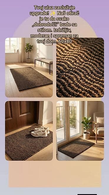 Otirač za ulaz 60x80 - Moderan dizajn u toplim, prirodnim tonovima