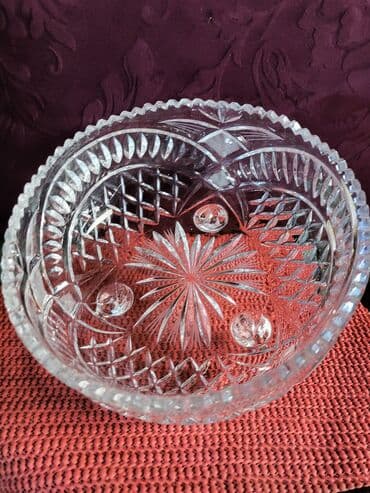 Činije: Cinija nova kristal,rucni rad sa tri stope 70te. Cinija kristal,led — 4