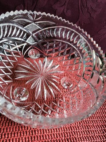 Činije: Cinija nova kristal,rucni rad sa tri stope 70te. Cinija kristal,led — 11
