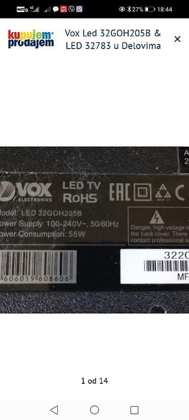 lidl aparat za espreso: Vox LED televizori za delove – modeli LED 32GOH205B i LED 32783 — 2