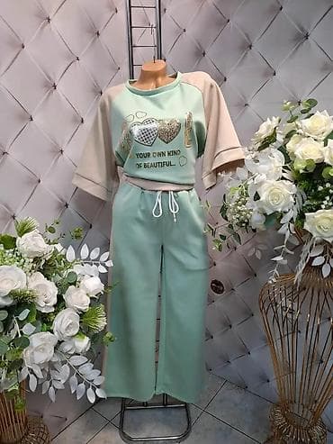 Sakoi: Ženski komplet za svaki dan – bluza + pantalone široke nogavice. - — 3