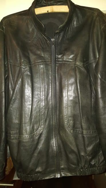 jednodelne pidzame h: Leather jacket Genuine leather, M (EU 50), color - Black — 1